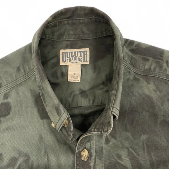 Duluth Trading Denim Camouflage Jacket Green Camo Military Army Field Men's M - Picture 3 of 8